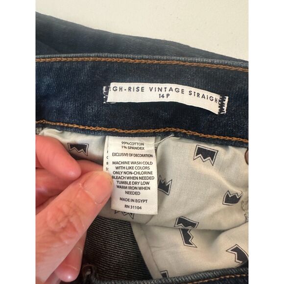 Crown & Ivy Petite 14P High Rise Vintage Straight Jeans Anderson Wash NWT - Picture 7 of 8